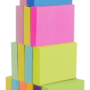 4A Sticky Notes,1 1/2 x 2 Inches,Small Size,The Adhesive On Shorter Side,Neon Assorted,Self-Stick Notes,100 Sheets/Pad,24 Pads/Box,4A 301x24
