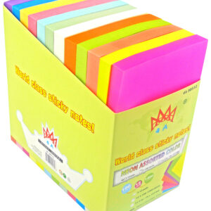 4A Sticky Notes,3 x 5 Inches,Neon Assorted,12 Colors,Self-Stick Notes,100 Sheets/Pad,12 Pads/Pack,4A 30512
