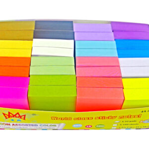 4A Sticky Notes,1 1/2 x 2 Inches,Small Size,The Adhesive On Shorter Side,Neon Assorted,16 Colors,Self-Stick Notes,100 Sheets/Pad,32 Pads/Box,4A 30132