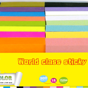 4A Sticky Notes,2 x 2 Inches,Small Size,Neon Assorted,16 Colors,Self-Stick Notes,100 Sheets/Pad,32 Pads/Pack,4A 20232