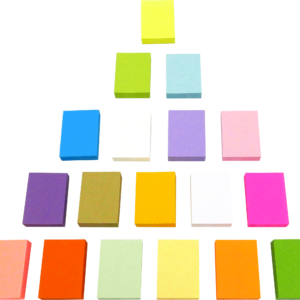 4A Sticky Notes,1 3/8 x 1 7/8 Inches,Small Size,The Adhesive On Longer Side,Neon Assorted,Self-Stick Notes,18 Colors,100 Sheets/Pad,18 Pads/Pack,4A 354818