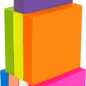 4A Sticky Notes,2 x 2 Inches,Small Size,Neon Assorted,8 Colors,Self-Stick Notes,100 Sheets/Pad,8 Pads/Pack,4A 2028-N